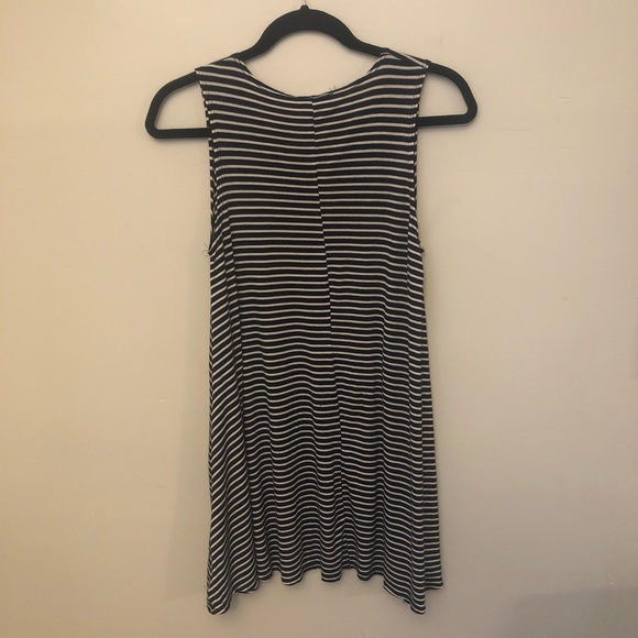 Blue and White Striped Swing Shift Dress - Picture 2 of 4